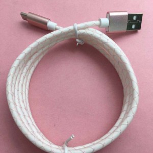 Type-C 1,5 M Jelly wire indpakket rose-guldtråd PE-datakabel